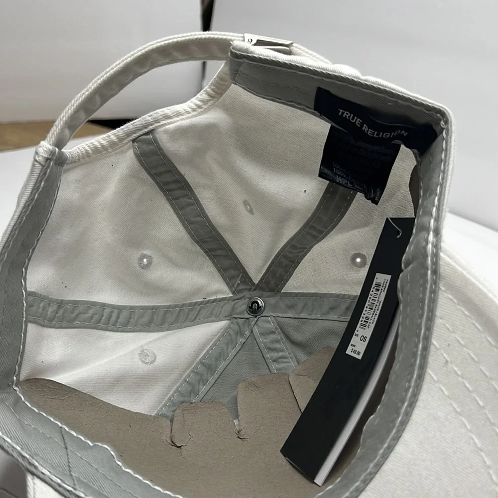 True Religion White Cap with Black Logo